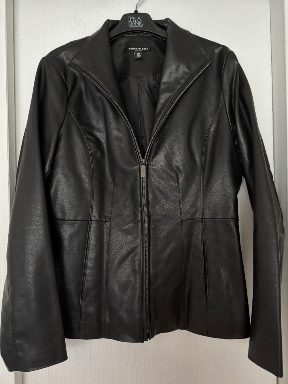 Kenneth Cole New York Black Faux Leather Jacket Women’s Size Medium